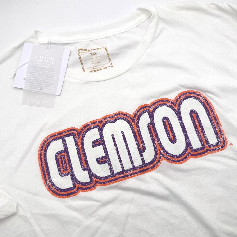 Gameday Couture x Social House Clemson Tigers Cropped Shirt XXL White Orange